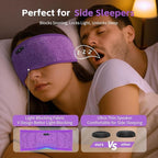 Sleep Headphones Bluetooth 6.0 Headband, 20Hr Headband Headphones with HD Stereo Speakers, Sports Wireless Earphones for Side Sleepers Workout Yoga Travel Meditation, Gifts for Women Men,Purple