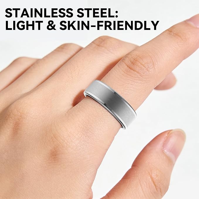 Smart Ring for Women Men,Fitness Ring with 24/7 Activity Tracking,Stress,Sleep Monitoring,No APP Subscription Fees,Compatible with iOS & Android, HarmonyOS Silver, 9#