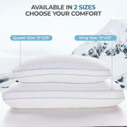 Sweetnight Cooling Pillows Queen Size Set of 2, Shredded Memory Foam Pillows 2 Pack for Hot Sleepers, Cold Bed Pillows for Sleeping, Washable with Removable Cover, Cool Night