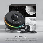 Galaxy Projector, Star Projector Home Planetarium with 1 Glass Projection Disc, 180° Rotatable Starry Sky Night Light with Meteor Effects & Light Strip for Bedroom, Kids & Adults Gift