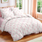 Nayoroom Pink Bow Duvet Cover Queen Size Heart Duvet Cover Coquette Bedding Set 3 Pieces Girls Cute Dorm Bedding Set with Pillowcases Soft Lightweight Microfiber