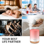 URPOWER 300ml Essential Oil Diffuser Ultrasonic Air Humidifier AUTO Shut Off Aromatherapy Scent Diffuser Night Light 7 Color Changing LED Lights and 4 Timer Settings for Home Office Yoga