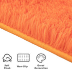 Softlife Orange Area Rug for Living Room, Fluffy Shag Plush 6x9 Rugs for Bedroom Girls, Shaggy Soft Fuzzy Kids Large Carpet for Dorm Bedside Ultra Cozy Non-Slip Indoor Decor
