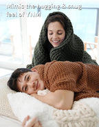 YnM Chunky Throw Blanket, Medium-Weight, Hand Knitted, Skin Friendly, Ventilated and Breathable, Machine Washable, Home Décor Piece for Couch, Sofa and Bed (Olive, 50x70 Inch)