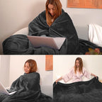 JIAHANNHA Fleece Dark Grey Blanket Throw Blankets for Sofa Couch Bed 280GSM,Super Soft Cozy and Luxury Bed Blanket for All Season Twin Size 60 x x80 inches