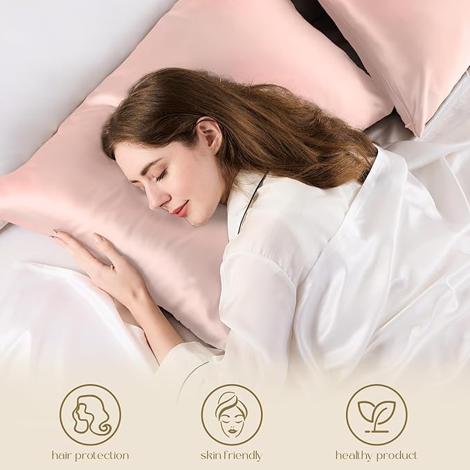 ZIMASILK 100% Pure Mulberry Silk Pillowcase for Hair and Skin Health,Soft and Smooth,Both Sides Premium Grade 6A Silk,600 Thread Count,with Hidden Zipper,1pc(Toddler 13''x18'',Pink)