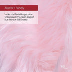 Silky Soft Faux Fur Rug, 2 ft. x 3 ft. Pink Fluffy and Shaggy Sheepskin Area Carpet for Living Rooms, Bedroom, Kid's Room, or Nursery, Home Décor Accent, Machine Washable with Non-Slip Backing