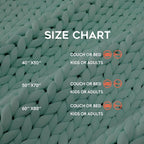 YnM Cooling Chunky Throw Blanket, Medium-Weight, Hand Knitted, Skin Friendly, Ventilated and Breathable, Machine Washable, Home Décor Piece for Couch, Sofa and Bed (Menthe Green, 60x80 Inch)