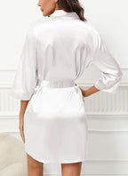 Samring Women's Bride Bridesmaids Robe Short Satin Kimono Robes for Wedding & Bridal Party Silk Bathrobes for Women