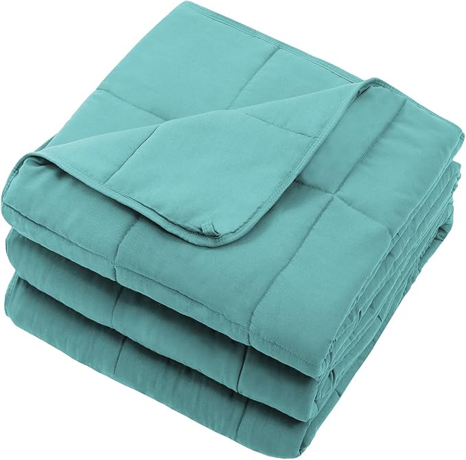 Teal Weighted Blanket for Adults 20lbs, 88"x104", King Size Cooling Heavy Throw Blanket for 130-220lbs, Microfiber Soft Thick Big Blankets Weighted Comforter Gift for Sleeping