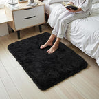 Blivonta Area Rugs for Bedroom Living Room, 4x6 Soft Large Fluffy Fuzzy Shag Plush Furry Carpet, Soft Indoor Floor Mat for Kids Nursery Home Dorm Office Decor Aesthetic, Black