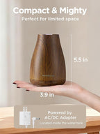 InnoGear Essential Oil Diffuser, Ultrasonic Diffusers for Home Aromatherapy Humidifier for Bedroom Room 7 Colors LED 2 Mist Mode Auto Off, Bronze