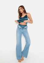 EKOUAER Silky Pajama Set for Women V-Neck Satin Camisole Lingerie Sets Party Loungewear Sleepwear