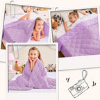 yescool Weighted Blanket 3 lb Light Purple Small Weighted Lap Blanket for Boys and Girls, Cooling Weighted Throw Blankets Minky Heavy Blankets, for 20-45lbs, 36 * 48in