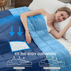 Blue Weighted Blanket for Adults 12lbs, 48"x72", Twin Full Size Cooling Heavy Throw Blanket for 110-130lbs, Microfiber Soft Thick Big Blankets Weighted Comforter Gift for Sleeping