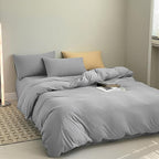 Luxlovery Silver Grey Comforter Set King Grey Bedding Comforter Set King Size Light Gray Bedding Set Soft Light Grey Blanket Quilts for Women Men Adults