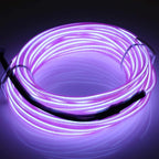 JIGUOOR EL Wire Battery Pack 9.8ft / 3m Bright Neon Light Strip 360° Illumination Neon Tube Rope Lights for DIY, Festival, Party Decoration, Pub, Halloween, Chrismas (9.8ft / 3m, Purple)