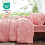 BEDELITE Pink King Size Comforter Set - 3 Pieces Boho Pintuck Bedding Comforter Sets, Lightweight Soft & Warm King Bedding Set with 2 Pillowcases for All Season