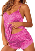 Ekouaer Satin Pajamas Women Lace Sleepwear Lingerie Cami Shorts Set Nightwear XS-XXL