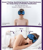 MUSICOZY 3D Bluetooth Sleep Mask with Headphones and Timer, Wireless Sleep Headphones for Side Sleepers, Eye Mask with Bluetooth Headphone, Unique Gifts for Men Women, Blue