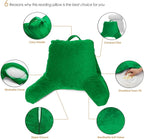 Clara Clark Reading Pillow for Kids & Teens with Shredded Memory Foam, Backrest Pillows for Reading, Watching, and Gaming, Use on The Couch, Bed, or Floor, Adjustable Support with Washable Cover Green