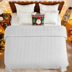 yescool Weighted Blanket for Adults (20 lbs, 88” x 104”, White) Cooling Heavy Blanket for Sleeping Perfect for 190-210 lbs, Queen Size Breathable Blanket with Premium Glass Bead, Machine Washable