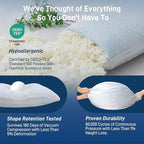 Lyralith Shredded Memory Foam Cooling Soft Bamboo Viscose Pillows Queen Size Set of 2, Adjustable Hypoallergenic Hotel Quality Bed Pillows for Side, Stomach or Back Sleeper, Oeko-TEX Certified