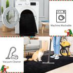Przemy Washable Black Rugs for Bedroom Living Room, 2x6 Feet Runner Rug Soft Memory Foam Indoor Carpet for Hallway Kids Boys Girls Room Dorm Bedside Nursery Decor Mat