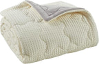 ZZZhen Weighted Blanket - High Breathability - 48''72'' 15LB - Premium Heavy Blankets - Calm Sleeping for Adult and Kids, Durable Quilts Waffle White, 48''72'' - 15LB