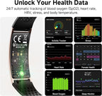 Smart Bracelet, Subscription-Free 24/7 Health Tracking, Heart Rate, SpO2, HRV & Sleep Tracker with IPX8 Waterproof, Wearable Activity & Fitness Tracker, 7-Day Battery, 2 Bands (Rose Gold)