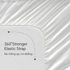 BEDELITE Satin Sheets Full Size Bed Set, Luxury Soft White Silky Sheet for Hair and Skin, Similar to Silk Bed Sheets Set 4 Pieces with 1 Deep Pocket Fitted Sheet, 1 Flat Sheet, and 2 Pillowcases