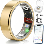 Smart Ring Health & Fitness Tracker for Men & Women – Sleep, Heart Rate & SpO₂ Monitoring, Stress & Activity Tracking, Women’s Health Support, 180+ Sports Modes, IP68 Waterproof, No Subscription Fee