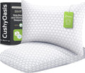 CushyOasis Shredded Memory Foam Pillow for Sleeping, Cooling Bed Pillows Set of 2, Adjustable Pillows for Side, Back, Stomach Sleepers with Washable Pillowcase (King Size, Grey)
