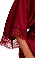 Kihnop Women's Satin Robe Silk Robe Lace Bridal Robes for Bride Bridesmaid Robes Silky Bathrobe Getting Ready Sleepwear