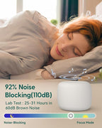 Babelio White Noise Sound Machine for Adults Kids Baby, Mini, 15 Non-looping Sounds, Timer, Memory Function, Easy to Pocket and Travel White 2 Pack