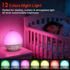 Sunrise Alarm Clock White Noise Machine, Sunset Simulation, 30 Soothing Sounds, 12 Color Night Light, Dimmable Sunlight Lamp Wake Up Light, Digital Clock for Kids Teens Heavy Sleepers Adults Bedrooms