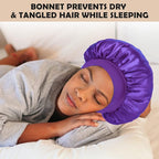 ZHENSILK 4Pcs Silk Bonnet for Sleeping, Satin Hair Bonnets, Soft Elastic Band Silk Sleep Cap, Hair Wrap for Women(Black Wine Red Purple Gold)