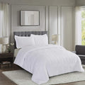 HIG 3pc Down Alternative Comforter Set - All Season Reversible Comforter with Two Shams - Quilted Duvet Insert with Corner Tabs - Box Stitched - Breathable, Soft, Fluffy(King/Cal King, Pure White)