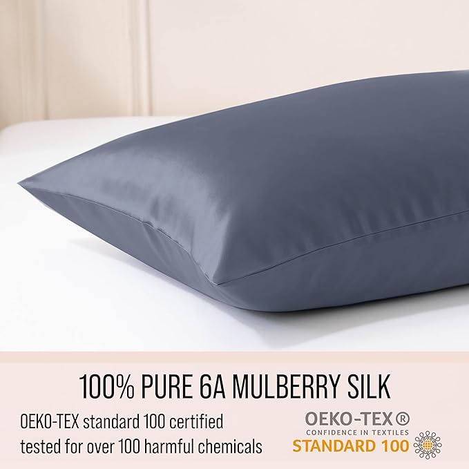 Bella Coterie Luxury Silk Pillowcase for Hair and Skin | 30 Momme | 100% Pure 6A Mulberry Silk | Super Soft | Perfectly Plush [Queen, Cobalt]