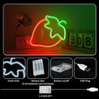 ENUOLI Strawberry Neon Sign Red Green Color Led Sign Fruit Shape Neon Light for Bedroom Wall Decor, Strawberry LED Neon Light, Bar, Fruit Shop,Kids Room Gift
