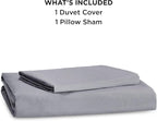Bedsure Duvet Cover Twin/Twin XL Size - Soft Double Brushed Bedding Set for Kids & Adults, Zipper Closure, 2 Pieces, Includes 1 Duvet Cover (68"x90") & 1 Pillow Sham, NO Comforter, Grey