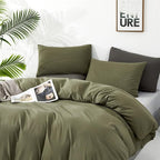 Luxlovery Green Comforter Set Full Army Green Bedding Comforter Set Olive Green Blanket Quilts Breathable Soft Minimalist Dark Green Comforters Set for Women Men Adults