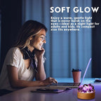 Runyangshi Amethyst Night Light with Natural Raw Crystal - USB Powered Mini Lamp for Bedroom, Desk, Meditation, Healing Crystal Decor with Wood Base, Gift Idea