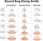 OLANLY Muted Orange Round Rugs for Bedroom - Machine Washable, 8 ft Circle Area Rugs for Living Room, Soft and Fluffy Shaggy Carpet for Teen Girl and Boys, Nursery Rooms, Dorms, Home Decor Aesthetic