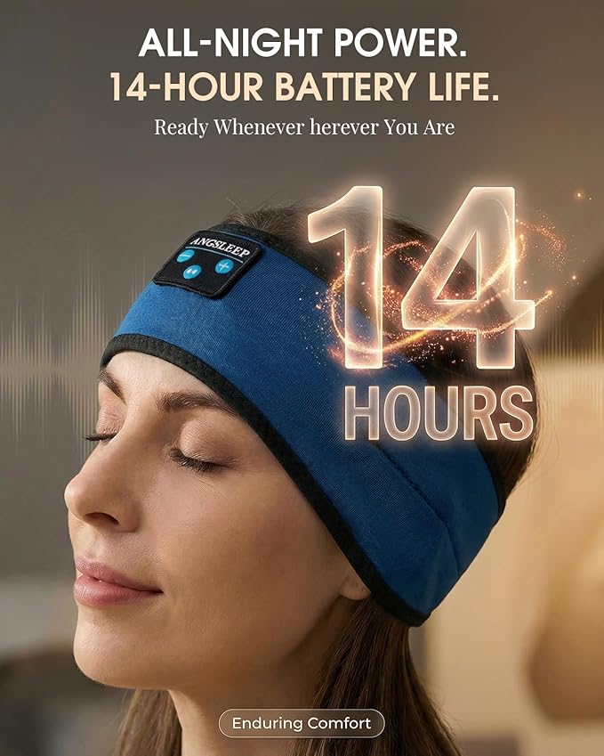 Sleep Headphones - Headband Headphone | Wireless & Wired Palyback 2in1 | Sleeping Headphones Bluetooth Headband for Side Sleeper, Elastic Band Wireless Eye Mask Tech Gadgets Gifts