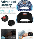2-Pack Sleeping Headphones, Headband Headphones with Ultra-Thin HD Stereo Speaker, Bluetooth Headband for Sports, Workouts, Insomnia, Yoga, Air Travel, Meditation - Pattern Blue&Black