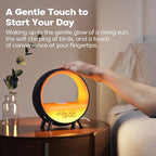 Dekala Arches Sunrise Alarm Clock Sunset White Noise Sound Machine Sleep Timer Loud Alarm Clock for Heavy Sleepers Natural Sound Wake-Up Light 15W Wireless Charging Customizable Snooze 5G WiFi App