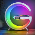 Smart Wireless Charging Alarm Clock with Bluetooth Speaker, App Controlled Bedside Lamp Table Light and Night Light, Bedroom Home Decor, Gift for Girls Boys and Family for Birthday Christmas (White)