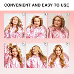 Hello Kitty x Kitsch XL Satin Heatless Curling Set- Heatless Hair Curler To Sleep In for Frizz-Free & Soft Curls, Comes with Bow Shape Design Hair Claw and Satin Scrunchies, Gifts for Women, 4pc Set
