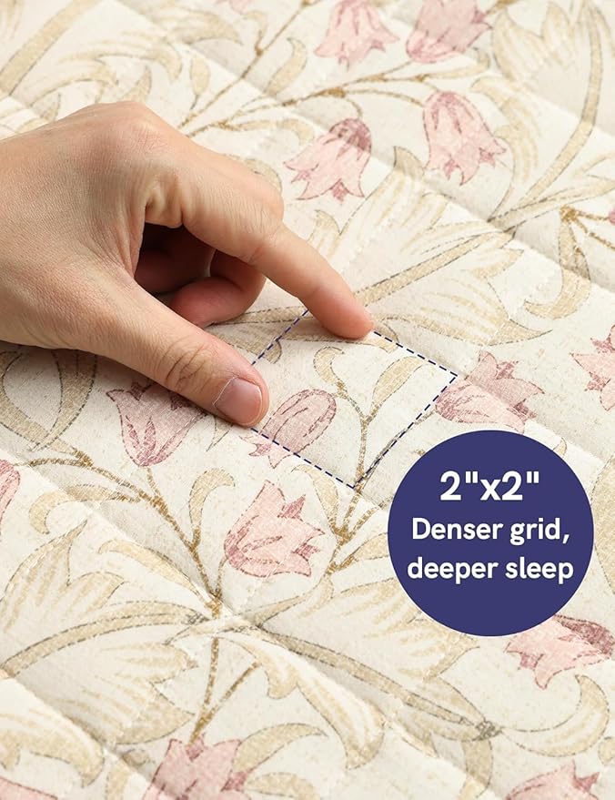 YnM 12lbs Weighted Blanket for Adults, Linen Heavy Bed Throw Blanket with Cooling Glass Beads for All Season Use, Ideal for ~110lbs (60x80 Inches, Queen, Campanula)